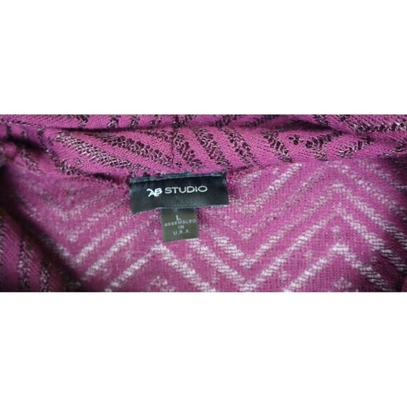 AB STUDIO - WOMEN'S SHEER PURPLE COWL NECK TUNIC SWEATER - SIZE L - Picture 6 of 8